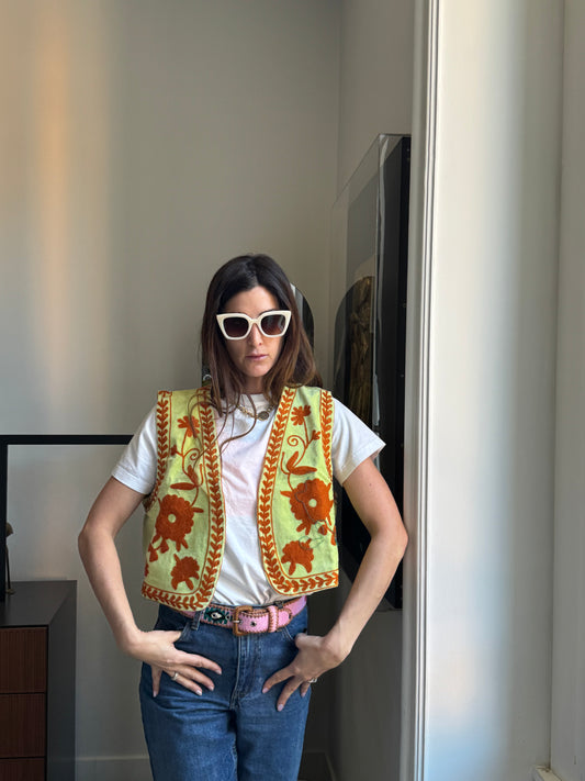 Gilet Meena Suzani indiano